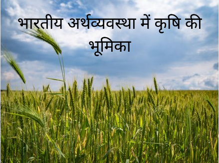 भारतीय अर्थव्यवस्था में कृषि की भूमिका